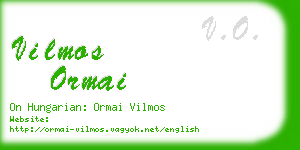 vilmos ormai business card